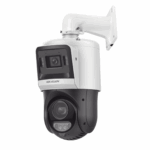 Domo PTZ IP 4 Megapixel + Cámara Fija / 2 Micrófonos Integrados y Bocina / Alerta Audible y Luz Estroboscopica / Alarmas I/O / DARKFIGHTER