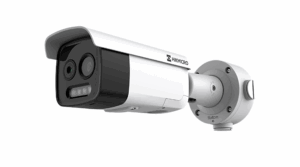 Bala IP Dual / Térmica 9.7 mm / Detección de Personas / PoE / Termométrica / Detección de Temperatura (Fuego) / Sirena y Luz / Micro SD 32 GB In